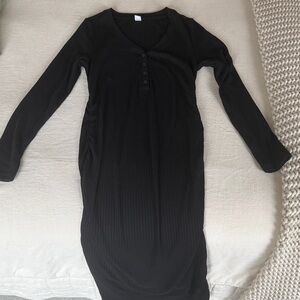 Old Navy Black Ribbed Maternity dress